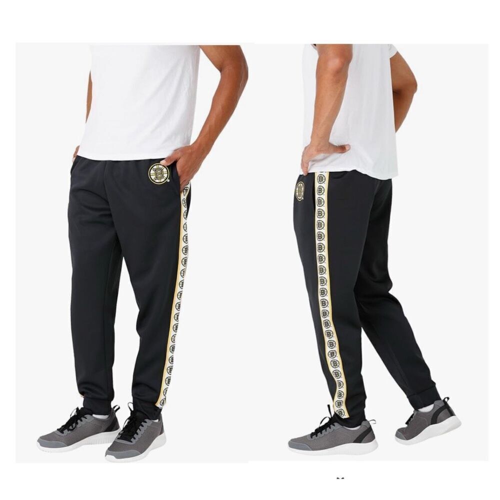 FOCO Men's NHL Boston Bruins Stripe Logo Track Suit Pants